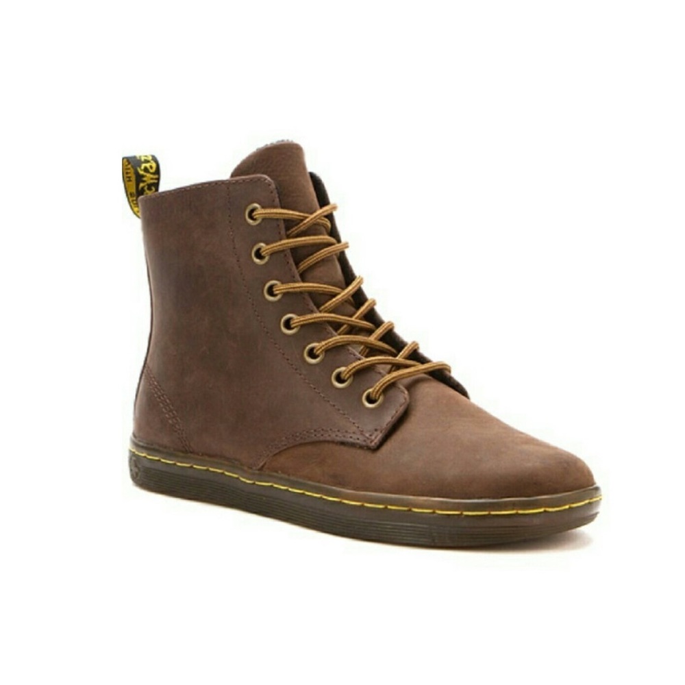 Dr. Martens Brown and Yellow Ankle Boots